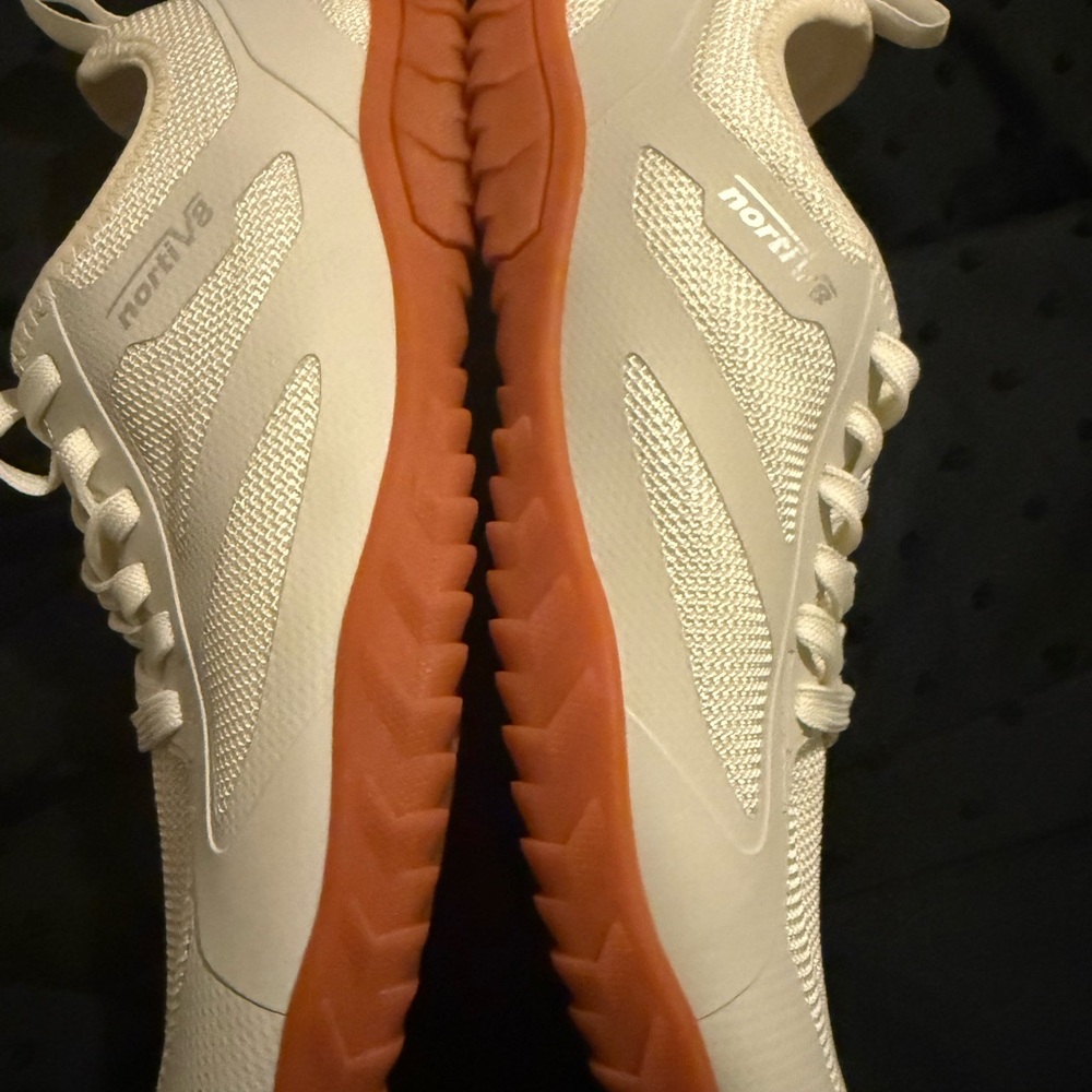 Men's White and Orange Athletic Shoes
